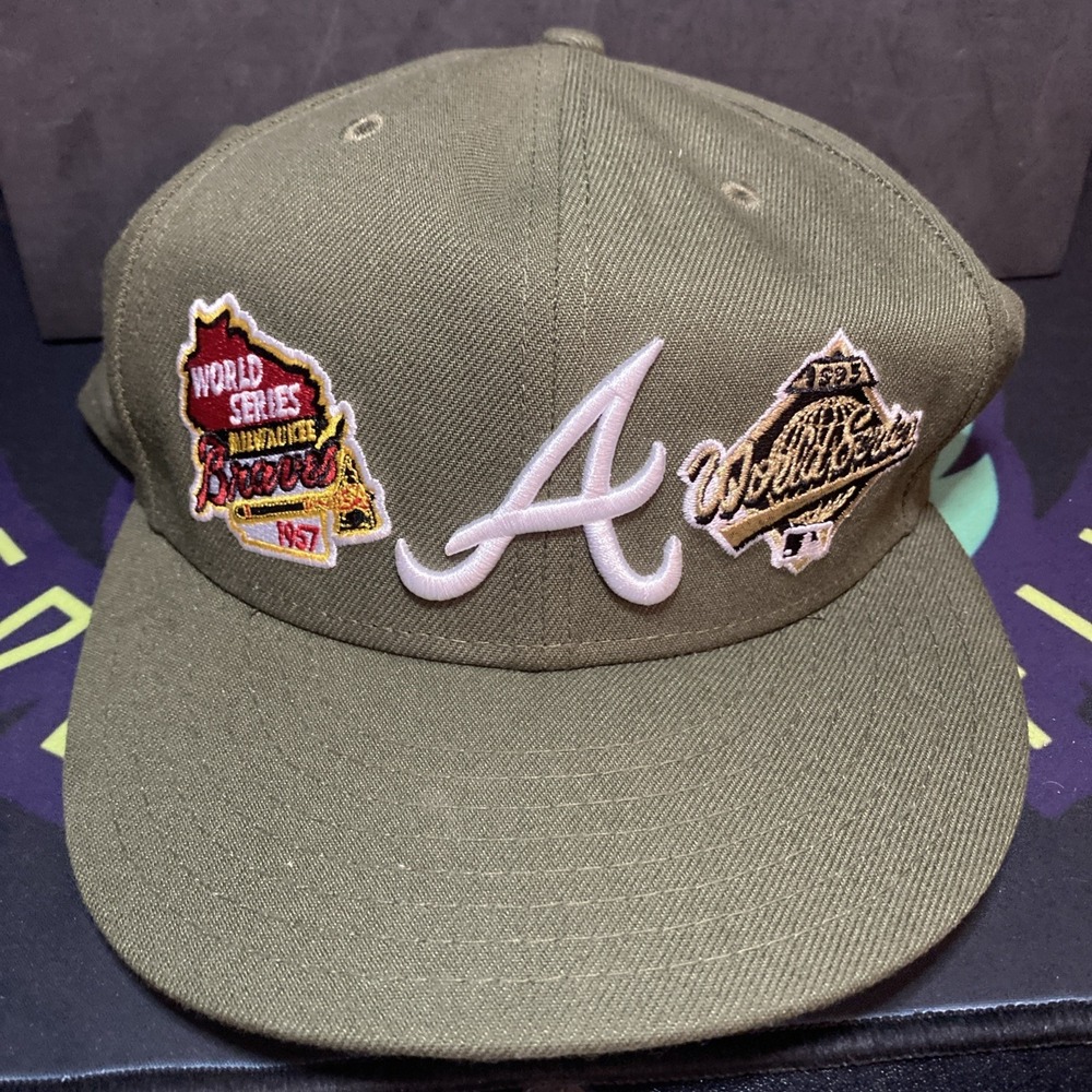 Hat Cap Atlanta Braves Baseball 3x World Series Champions 1914 1957 1995 Size 7